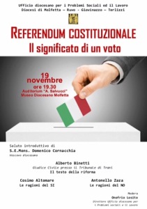 Referendum Costituzionale: il significato di un voto @ MUSEO DIOCESANO MOLFETTA | Molfetta | Puglia | Italia